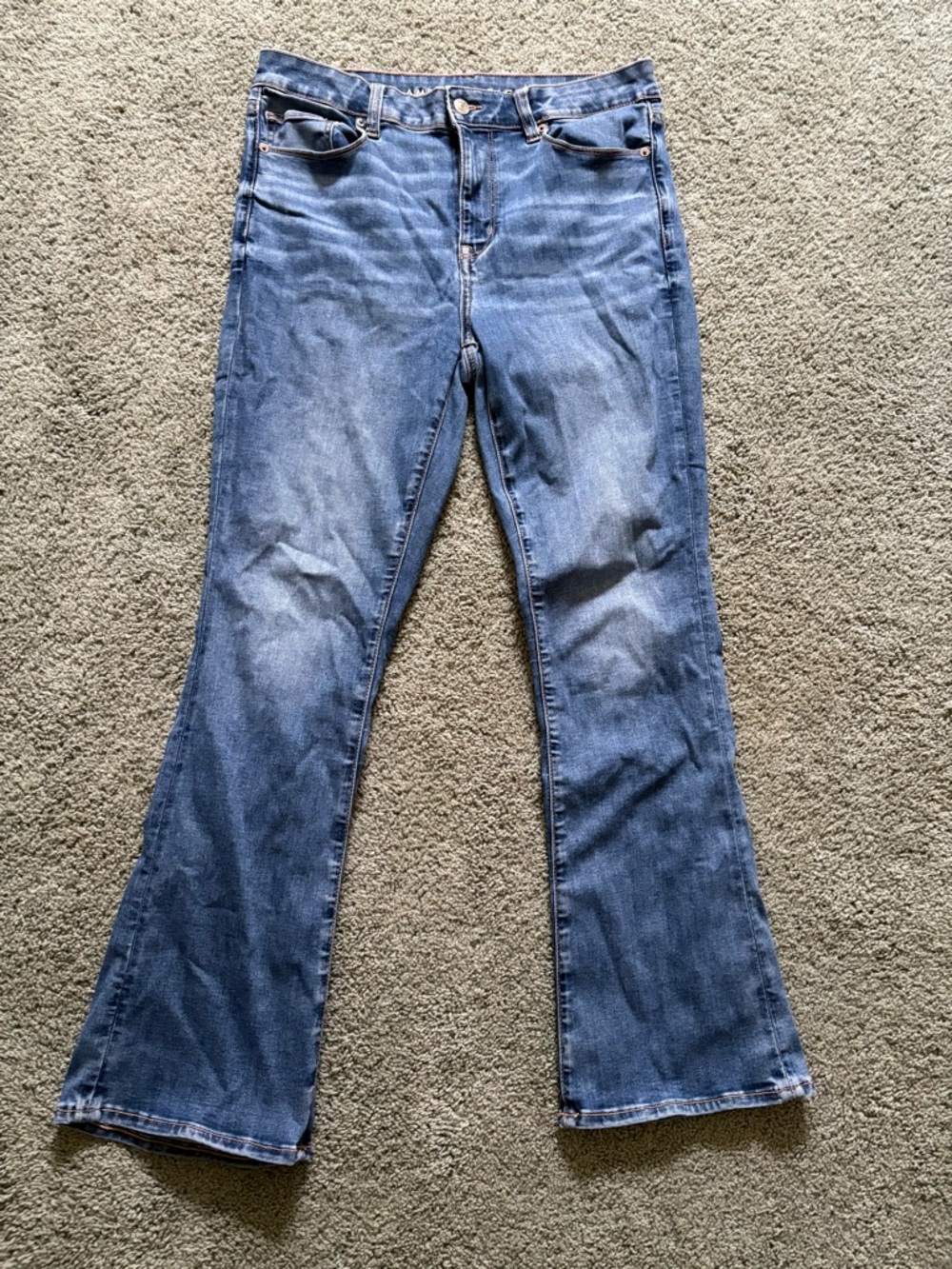 American Eagle High-Rise Skinny Kick Jeans Womens Size 12 Short Stretch Bootcut